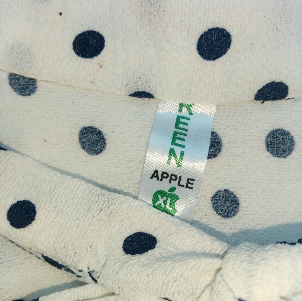 NWOT Vintage Green Apple Businesscore Navy and White Dress With Polkadot Accents - Picture 2 of 10